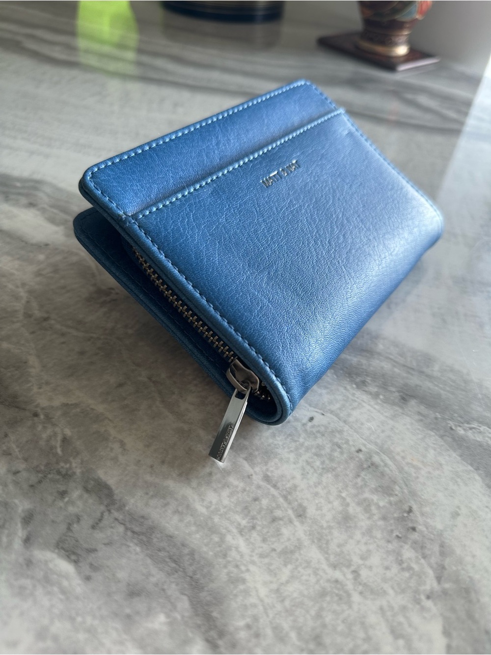 Matt & Nat Blue Compact Zip Wallet - Picture 2 of 10